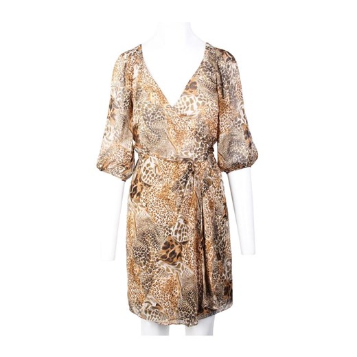 Animal Print Wrap Silk Dress -Pre Owned Condition Excellent Diane Von Furstenberg Vintage 3XS - US 0 promocja showroom.pl
