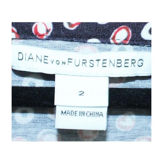 Print Wrap Dress -Pre Owned Condition Very Good Diane Von Furstenberg Vintage 2XS - US 2 wyprzedaż showroom.pl