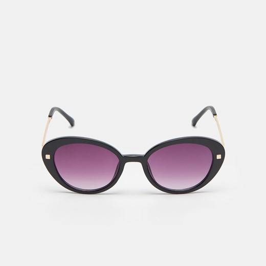 Sinsay - Okulary przeciwsłoneczne z barwionym szkłem - Czarny Sinsay Jeden rozmiar Sinsay