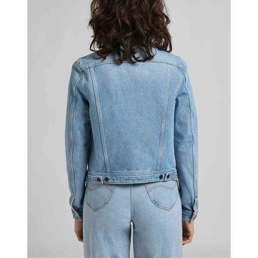  Oryginał Kurtka damska Lee jeansowa bez kaptura krótka niebieski kurtki damskie jeansowe KUIQU