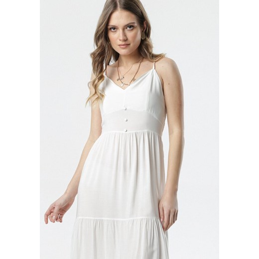 Biała Sukienka Daeimene S/M okazyjna cena Born2be Odzież