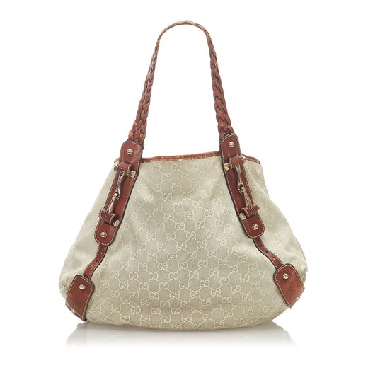 Shopper bag Gucci matowa skórzana na wakacje bez dodatków mieszcząca a4 