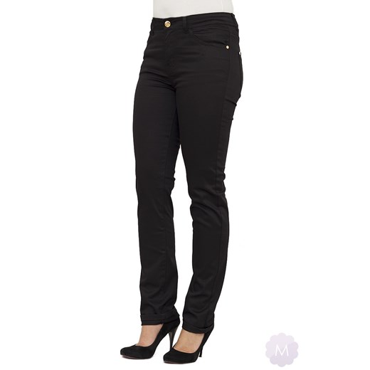 Spodnie jeansowe prosta nogawka z wyższym stanem czarne mercerie-pl czarny jeans