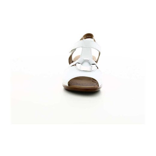 Sandały damskie Ara ze skóry białe z klamrą 