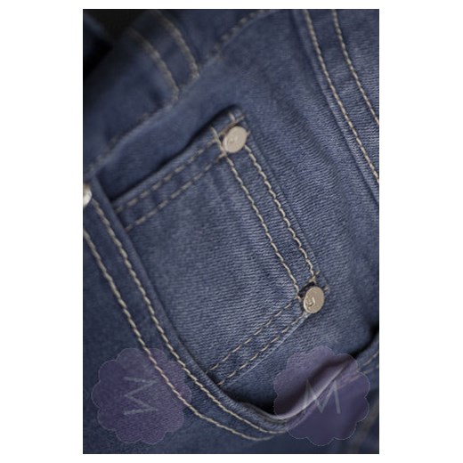 Niebieskie wytarte spodnie jeansowe lekko zwężane z wysokim stanem mercerie-pl niebieski Spodnie