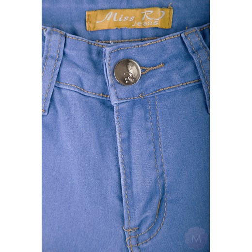 Damskie jeansy rurki jasno niebieskie z wyższym stanem mercerie-pl niebieski rurki