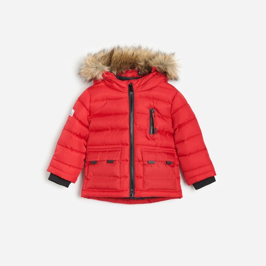 Reserved - Pikowana kurtka z kapturem - Czerwony Reserved 98 promocyjna cena Reserved