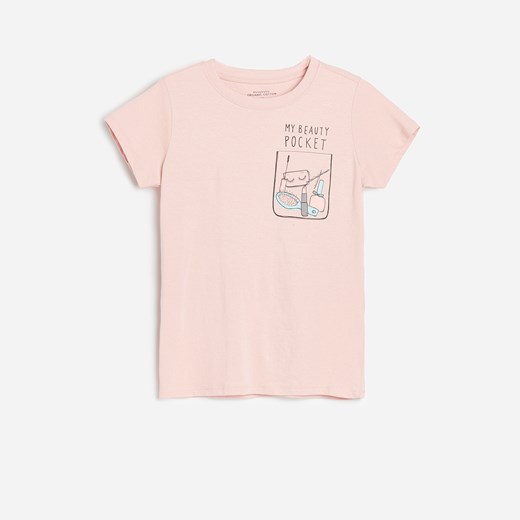 Reserved - T-shirt z nadrukiem - Różowy Reserved 164 okazyjna cena Reserved