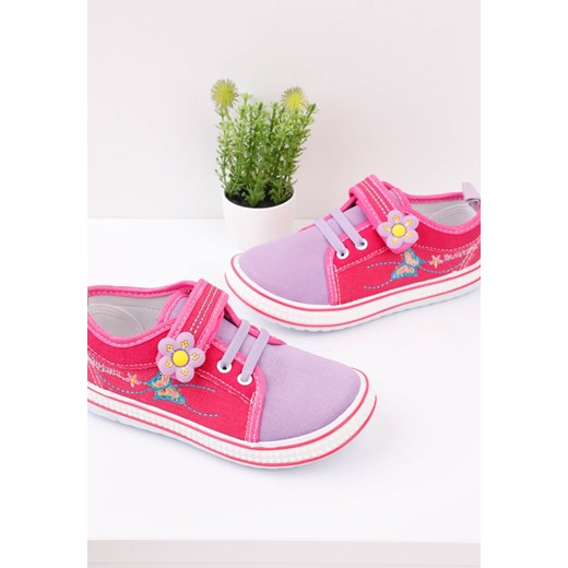 Trampki dziecięce Yourshoes na rzepy w kwiaty 