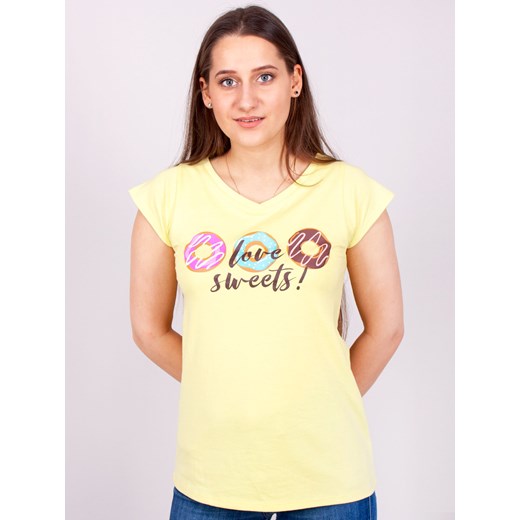 Podkoszulka t-shirt bawełniany damski żółty sweets  S Yoclub M YOCLUB