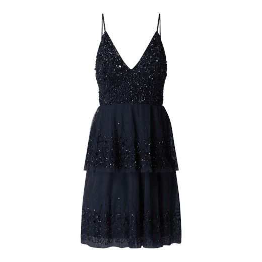 Sukienka koktajlowa z tiulu z cekinami model ‘Picasso’ Lace & Beads L promocyjna cena Peek&Cloppenburg 