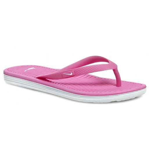 Japonki NIKE - WMNS Solarsoft Thong II 488161 602 Pink Foil/White/Pure Platinum eobuwie-pl rozowy damskie