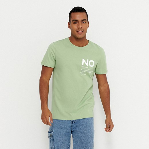 House - T-shirt z nadrukiem NO - Zielony House XXL House