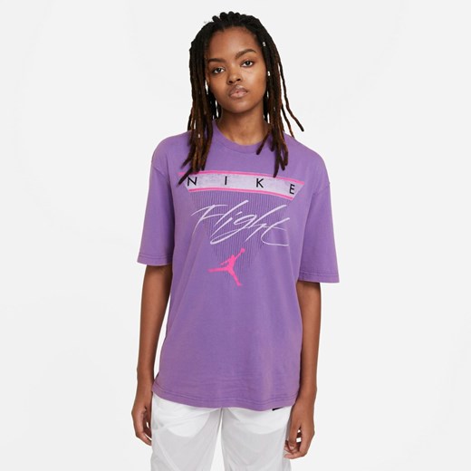 Fioletowa bluzka damska Nike z krótkim rękawem 