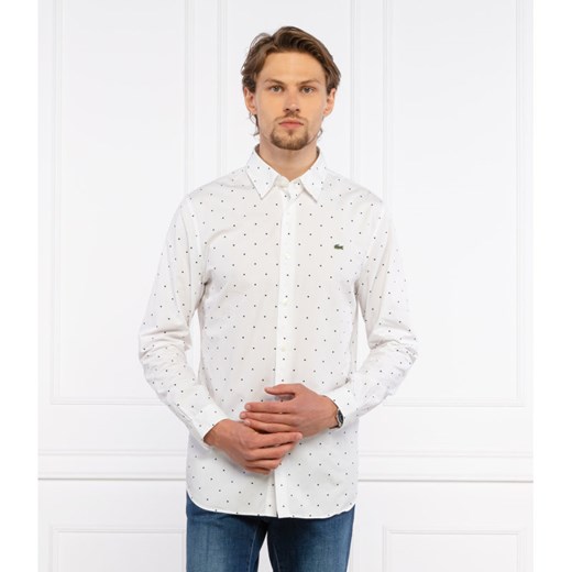 Koszula męska Lacoste z długim rękawem w abstrakcyjnym wzorze 