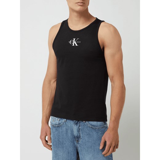 T-shirt męski czarny Calvin Klein bawełniany z krótkim rękawem 
