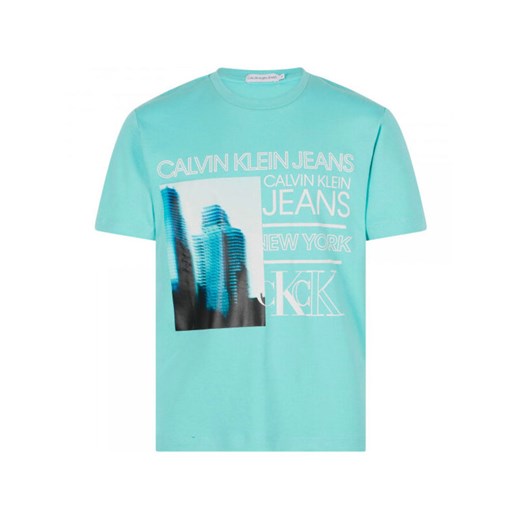 T-shirt chłopięce niebieski Calvin Klein z krótkimi rękawami 