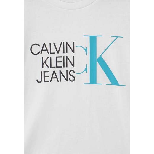 T-shirt chłopięce Calvin Klein biały z krótkimi rękawami 