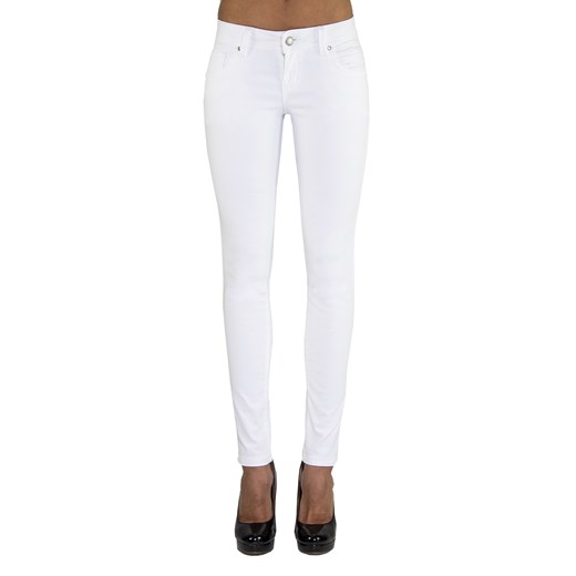 Klasyczne białe spodnie z miękkiej bawełny denimbox-pl bialy bawełniane