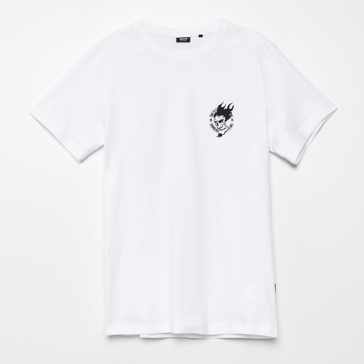 Cropp - T-shirt z grafiką - Biały Cropp S Cropp