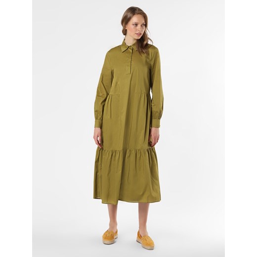Esprit Collection Sukienka damska Kobiety Bawełna oliwkowy jednolity 36 vangraaf