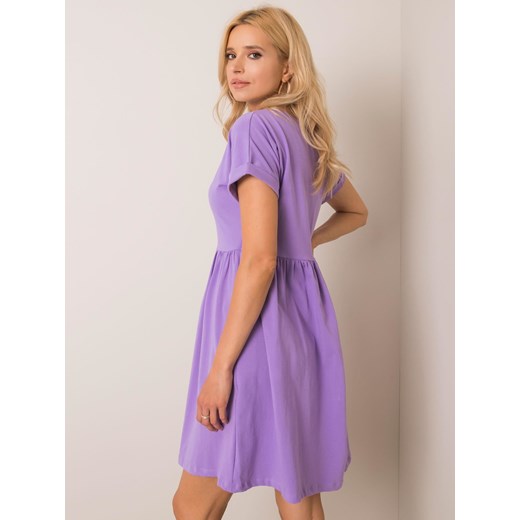 Sukienka Sheandher.pl mini fioletowa casual z elastanu z krótkimi rękawami 