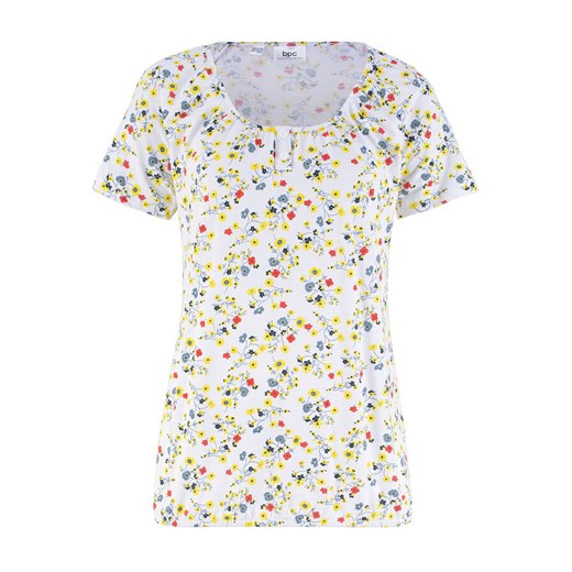 Shirt z nadrukiem, plisą guzikową i gumką | bonprix 36/38 bonprix