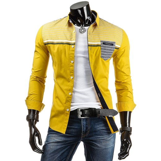 Koszula z długim rękawem (dx0230) - Żółty dstreet zolty bawełniane