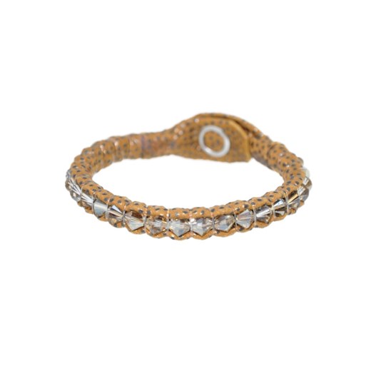 Deva Gold Crystals Wrapped in Golden Brown Leather iceberry bialy kolorowe