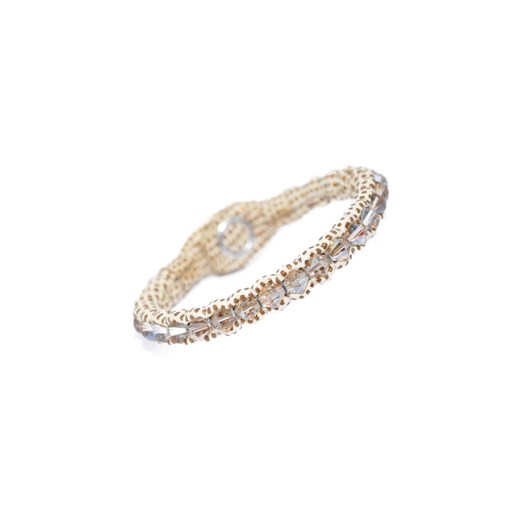 Deva Gold Crystals Wrapped in Golden Beige Leather iceberry bialy kolorowe