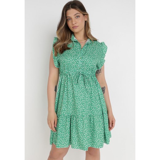 Zielona Sukienka Tharasothius ze sklepu Born2be Odzież w kategorii Sukienki - zdjęcie 114691022