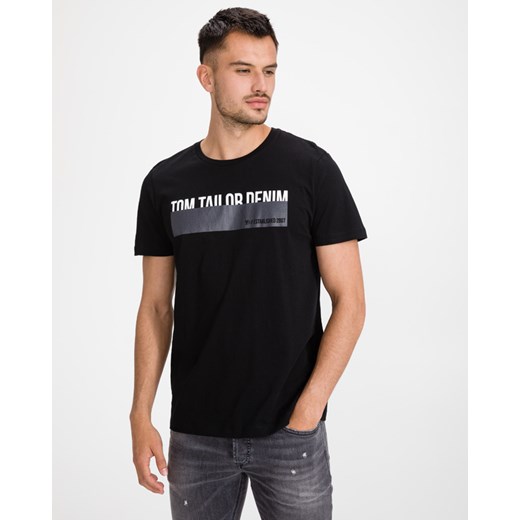 Tom Tailor Denim t-shirt męski z napisami z krótkim rękawem 
