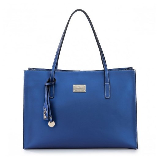 Prosta torba z gracją Niebieski wizytowe-torebki-pl niebieski bez wzorów/nadruków