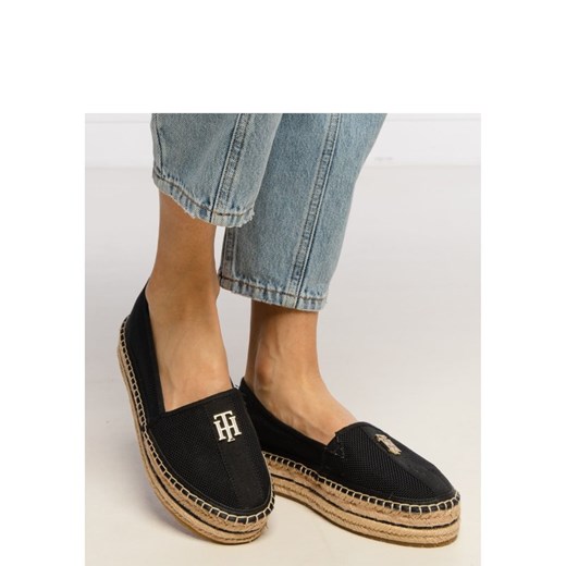 Espadryle damskie Tommy Hilfiger ze skóry na platformie 