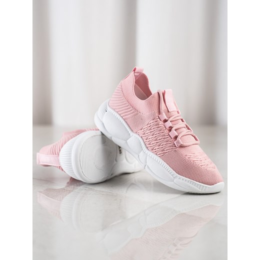 Buty sportowe damskie CzasNaButy sneakersy różowe zamszowe 