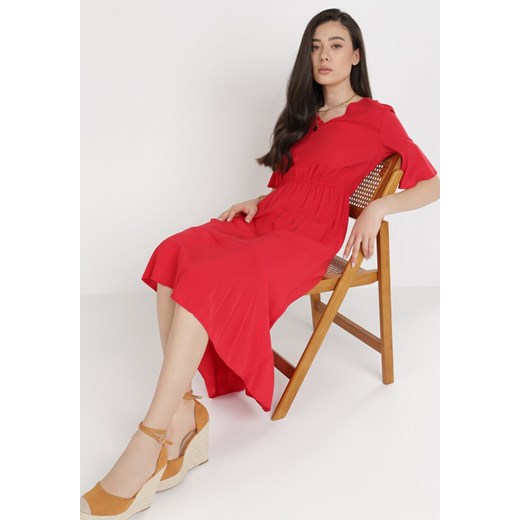 Czerwona Sukienka Stamorus L/XL Born2be Odzież