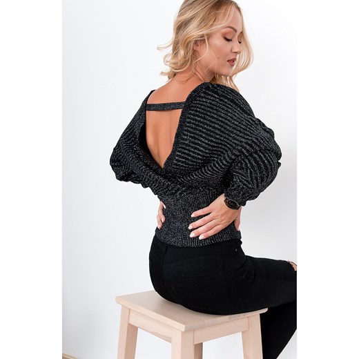 Sweter z błyszczącą nitką SHINE czarny S/M promocyjna cena zoio.pl