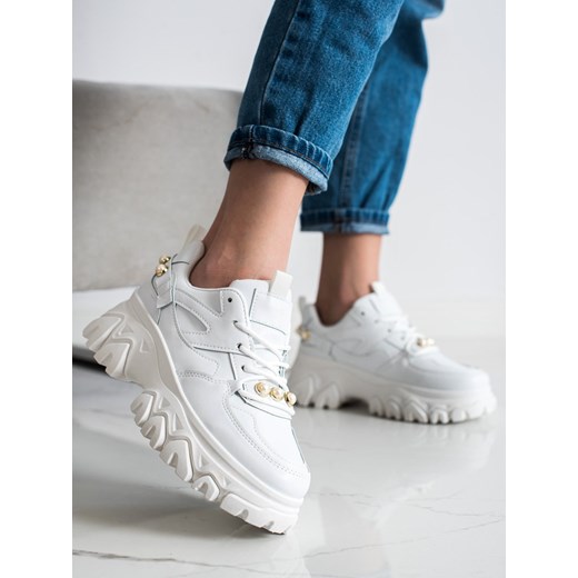 BIAŁE SNEAKERSY Z PEREŁKAMI Shelovet 37 zoio.pl