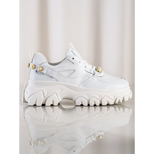 BIAŁE SNEAKERSY Z PEREŁKAMI Shelovet 40 zoio.pl