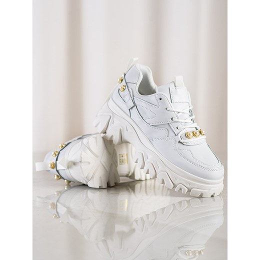 BIAŁE SNEAKERSY Z PEREŁKAMI Shelovet 39 zoio.pl