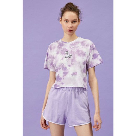 Koton Women's Purple Patterned T-Shirt Koton XL Factcool