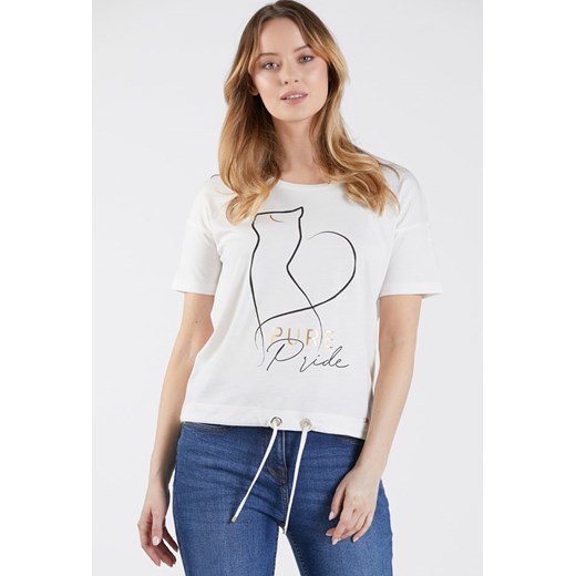 T-shirt z minimalistycznym wzorem Monnari XL promocja E-Monnari