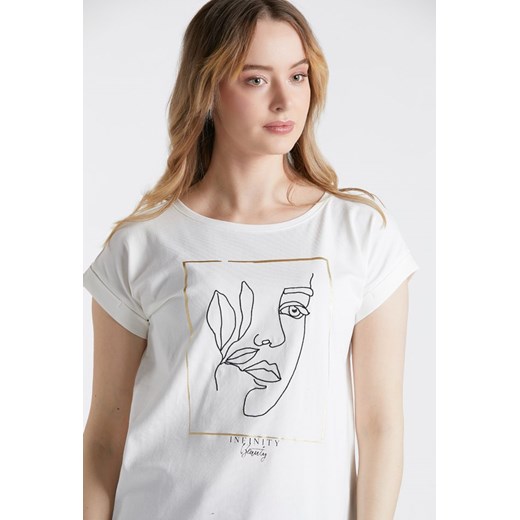 T-shirt z konturem twarzy Monnari S okazja E-Monnari