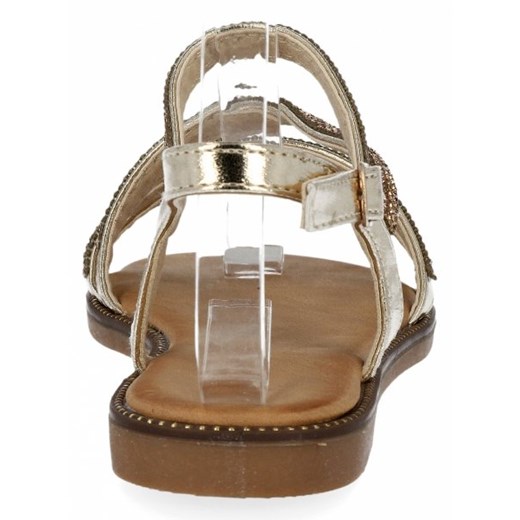 Złote eleganckie sandały damskie z kryształkami Bellucci (kolory) 37 PaniTorbalska