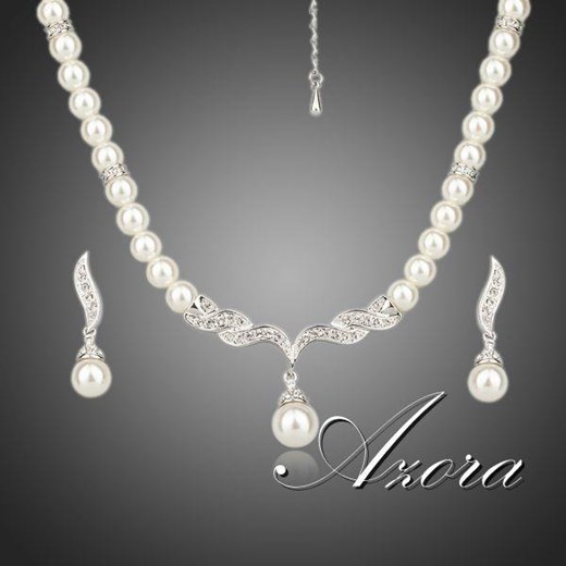 Zestaw biżuterii Pearl AZORA - Srebrny IZMAEL.eu