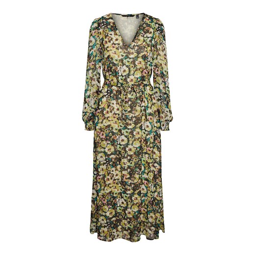 Sukienka Vero Moda w kwiaty maxi z dekoltem w literę v