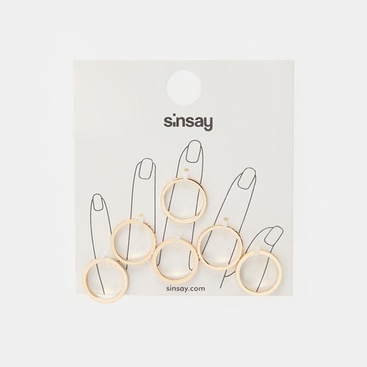 Sinsay - Pierścionki 6 pack - Wielobarwny Sinsay Jeden rozmiar Sinsay
