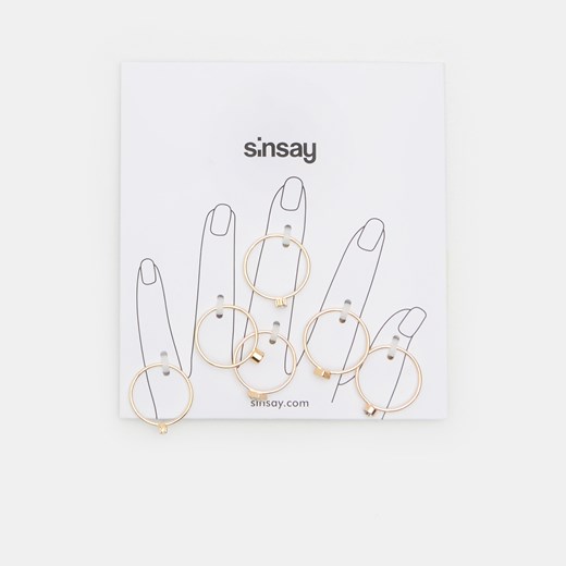 Sinsay - Pierścionki 6 pack - Złoty Sinsay Jeden rozmiar Sinsay