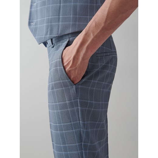 Reserved - Garniturowe spodnie w kratę - Niebieski Reserved 56 Reserved