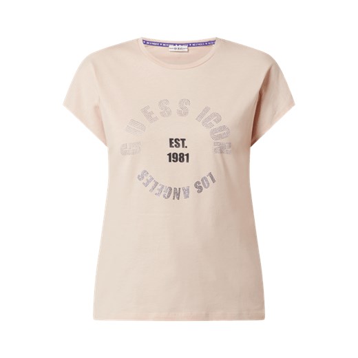 T-shirt z bawełny ekologicznej model ‘Carly’ Guess M Peek&Cloppenburg  wyprzedaż